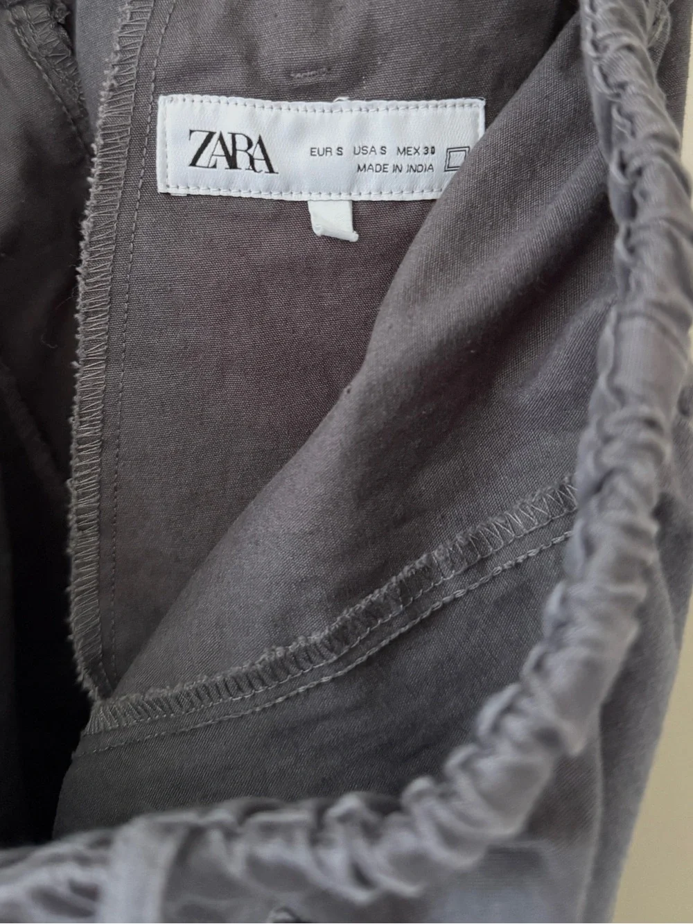 Zara Men's Dark Gray Oversized Linen Blend Pants Size Small